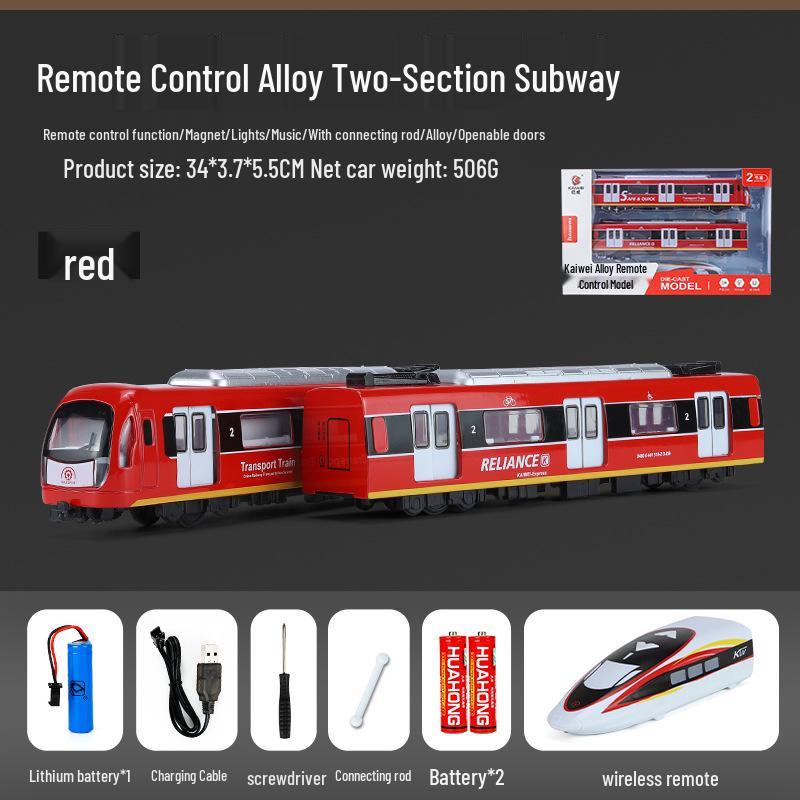 Kaiwei Alloy Subway Train Model with Sound & Light, Magnetic Force, Connect Rod, Pull-back/Remote Control