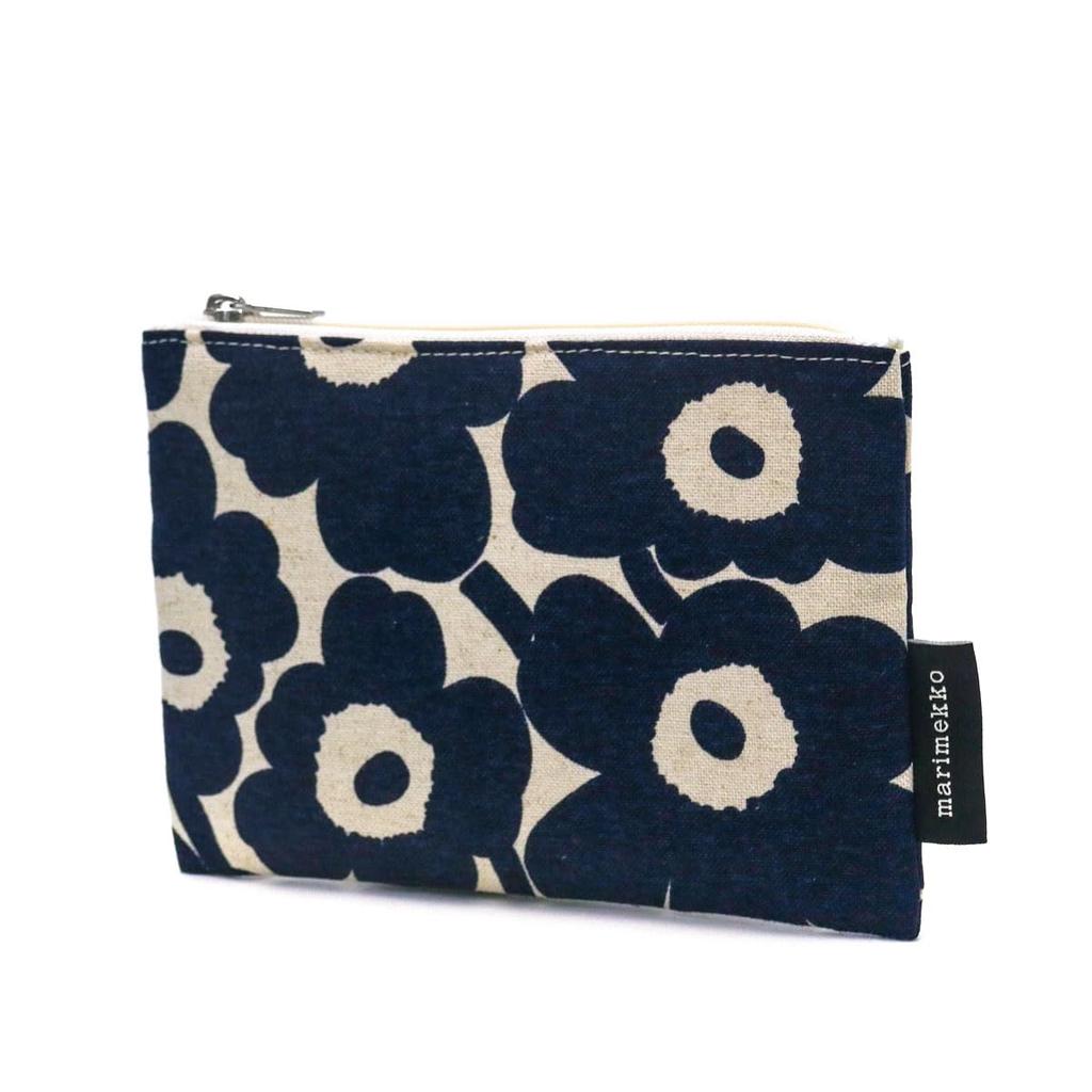 Marimekko Mini Unikko Kaika Size Cotton X Dark Blue Pouch, Women's, 52_1_52209470529,