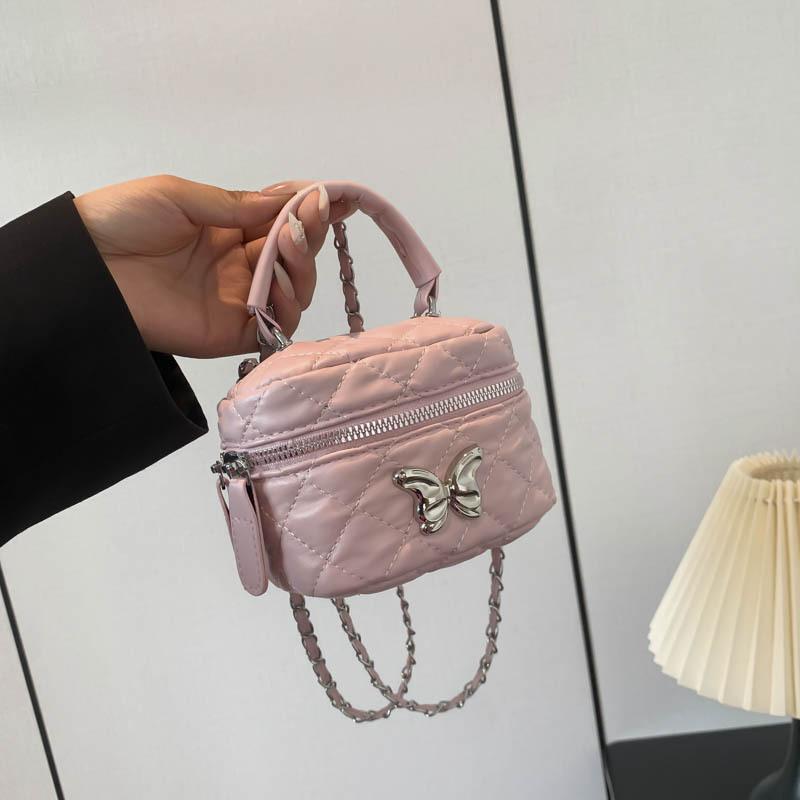 High Value Portable Mini Box Bag Women'S Rhombus Chain Mouth Red Envelope Bow Shoulder Messenger Bag