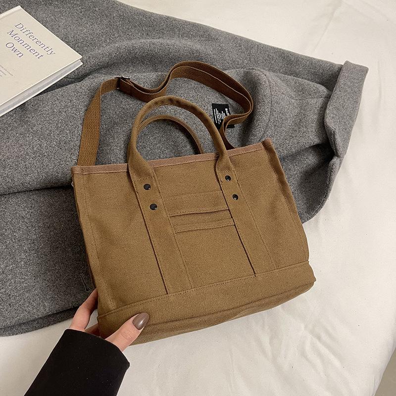 Large capacity bag versatile casual canvas shoulder bag handbag college student fashion tote bag women