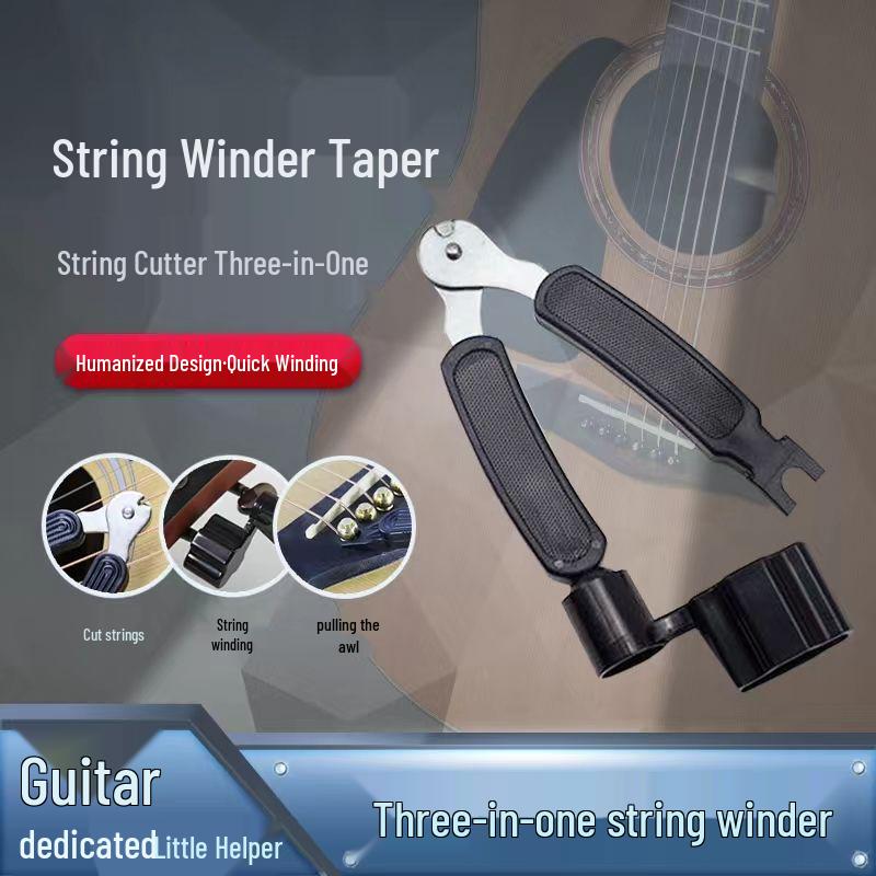Folk Guitar 3-in-1 String Changing Tool: Winder, Cutter, and Bridge Pin Puller
