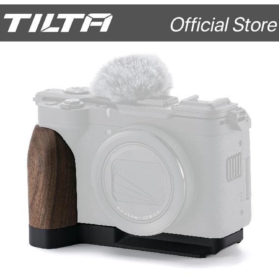 TILTA Vintage Klatka do Aparatu dla Canon PowerShot V1 Zestaw Bazowy - Czarny Osłona Przeciwwiatrowa Mikrofonu Płytka Górna Płytka Montażowa z Drewnianym