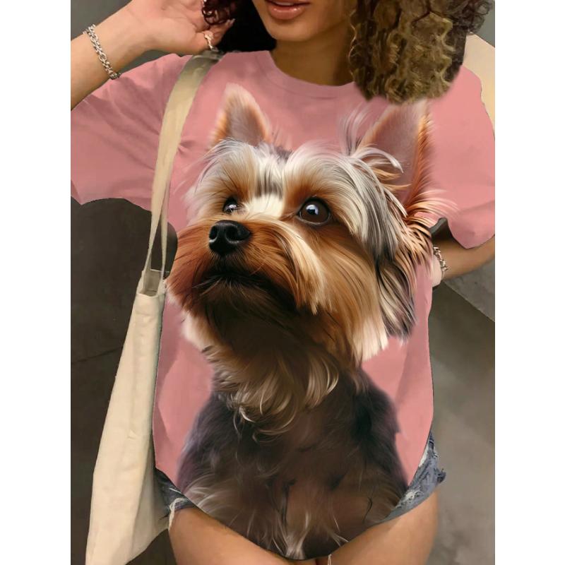 

Женская футболка с круглым вырезом и принтом 3D Rose XS