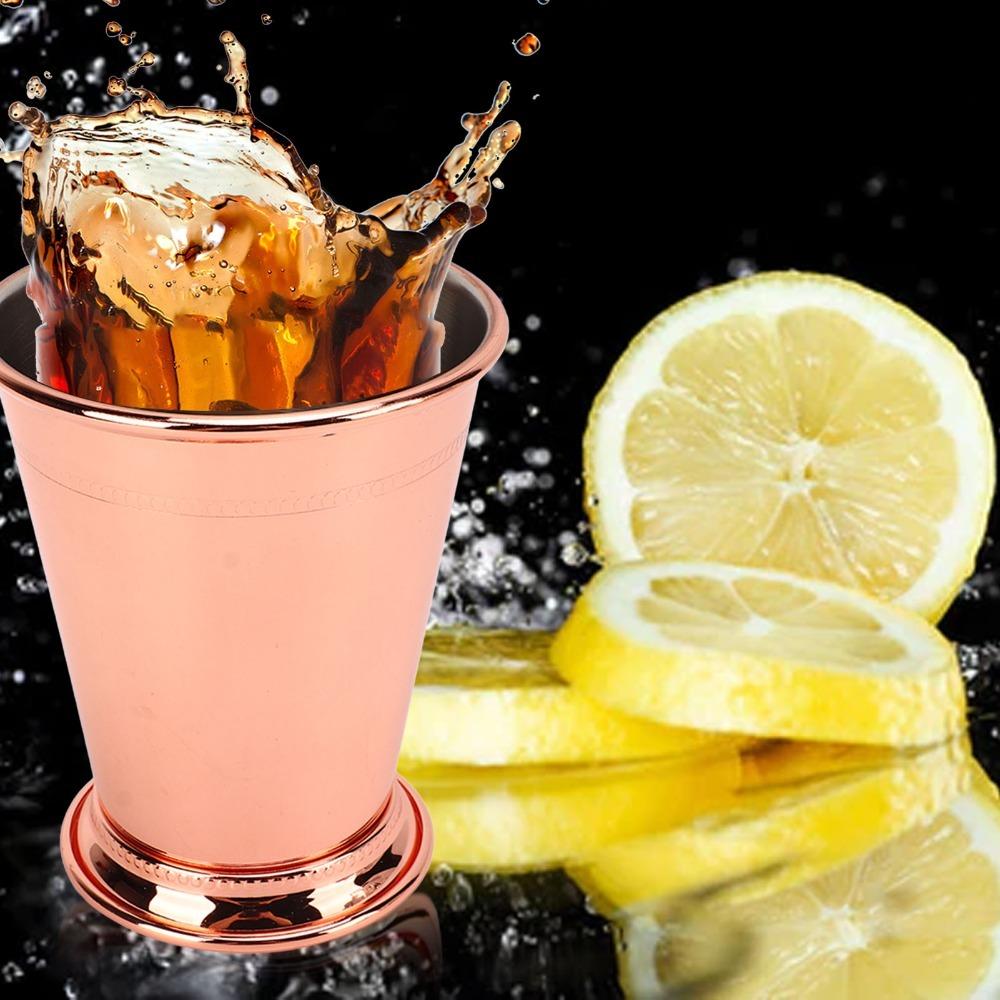 2pcs Rose Gold Mint Julep Cup Stainless Steel Stainless Steel Cocktail Glasses Outdoors