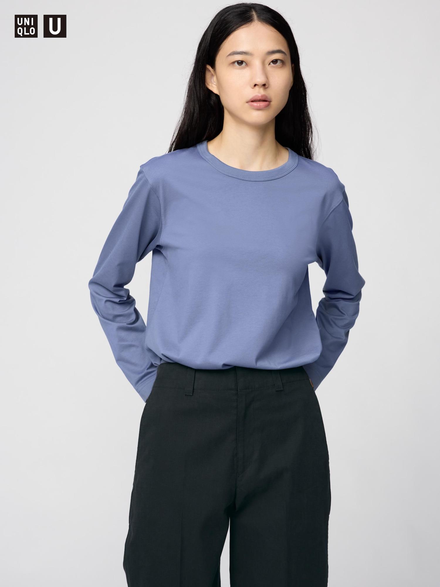 Uniqlo Supima CoTTon T Лонгслив 63 BLUE/L
