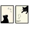 Picasso Cat, Chick, and Butterfly Poster Set of 2 with Frames (Black Frame) - Aoipro