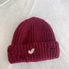 Autumn and winter new thickened campus style love hole knitted hat, male and female couples warm ear protector pullover hat