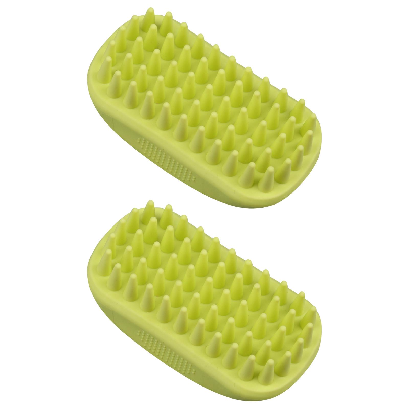 

2Pcs Pet Bath Brush Rubber Comb Hair Removal Brush Pet Grooming Cleaning Glove Massage Pet Hair Care Tool One Size