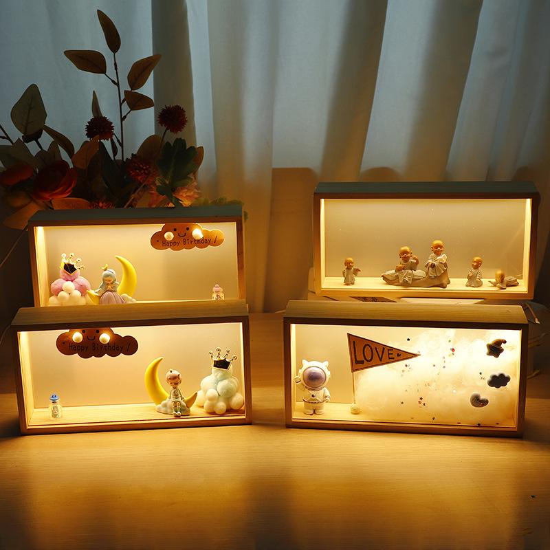 Square LED Night Light - Bedroom Decorative Lamp with USB, Perfect for Birthdays and Festivals.