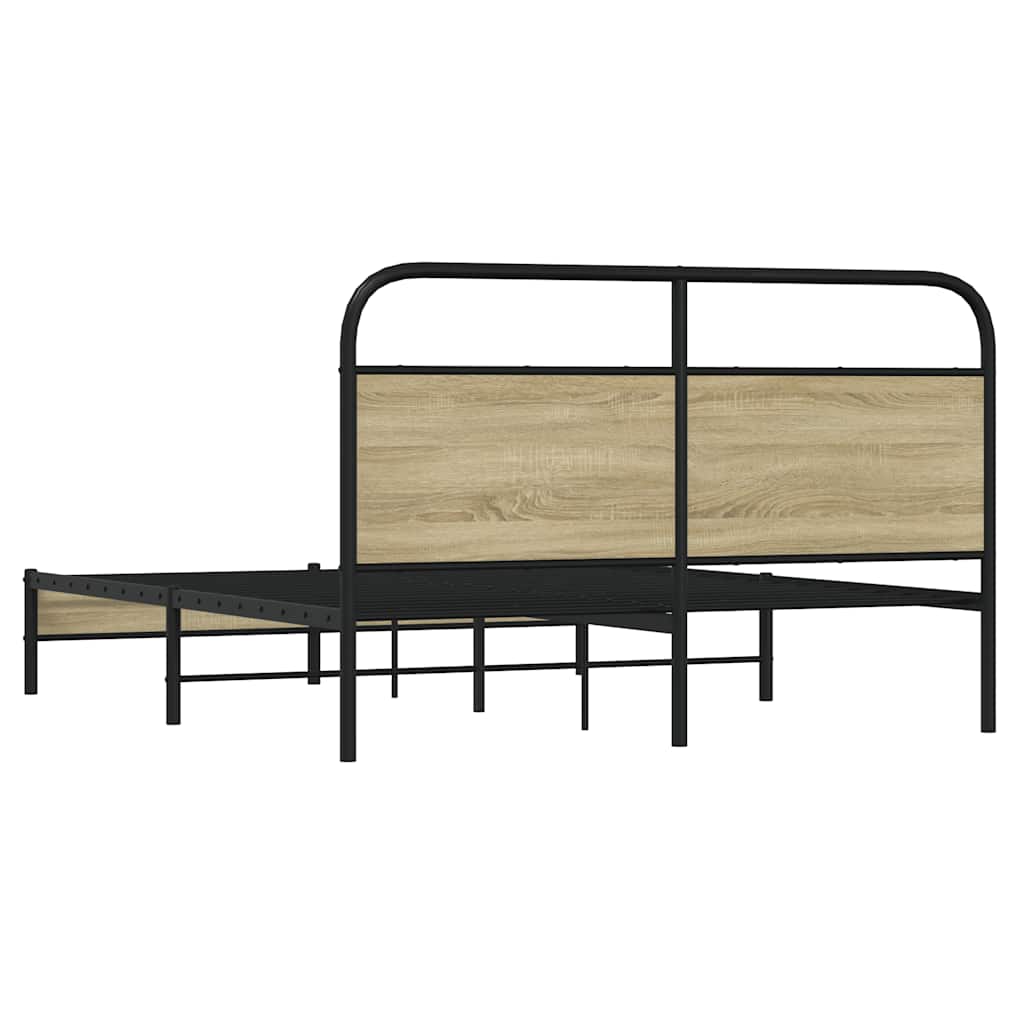 Bed Frame Without Mattress 150 X 200 Cm Sonoma Oak Wood Based Panel