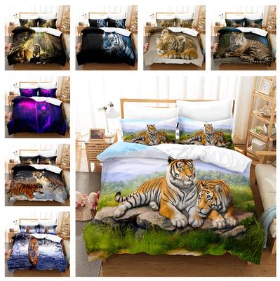 3D sada povlečení Tiger Forest Beast Down Povlak na peřinu 2/3dílná sada pro chlapce a pokoj pro mládež Luxusní potah v plné velikosti