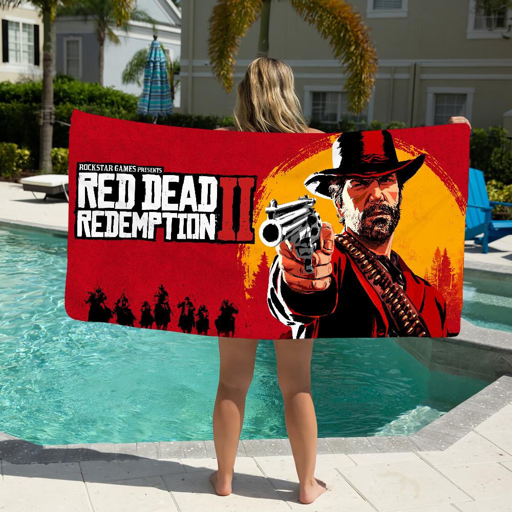 Towel Soft 2 Pool Gift For Travel Gym Red-Dead Shower Game Camping Quick Dry Sports Large R-Redemption Beach Towel