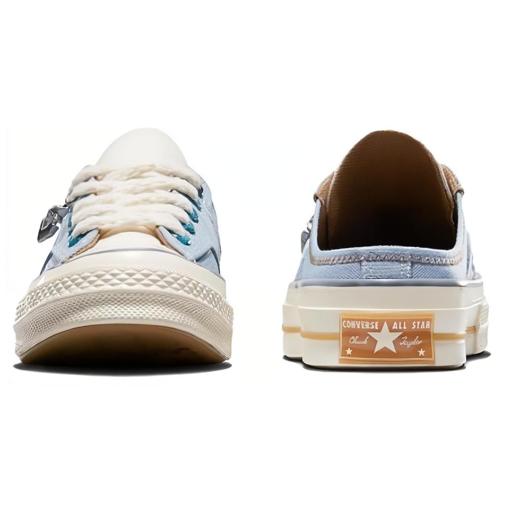 Converse Chuck 70 Mule Comfortable Casual Low Top Canvas Shoes Unisex Sneaker White Blue A06803C
