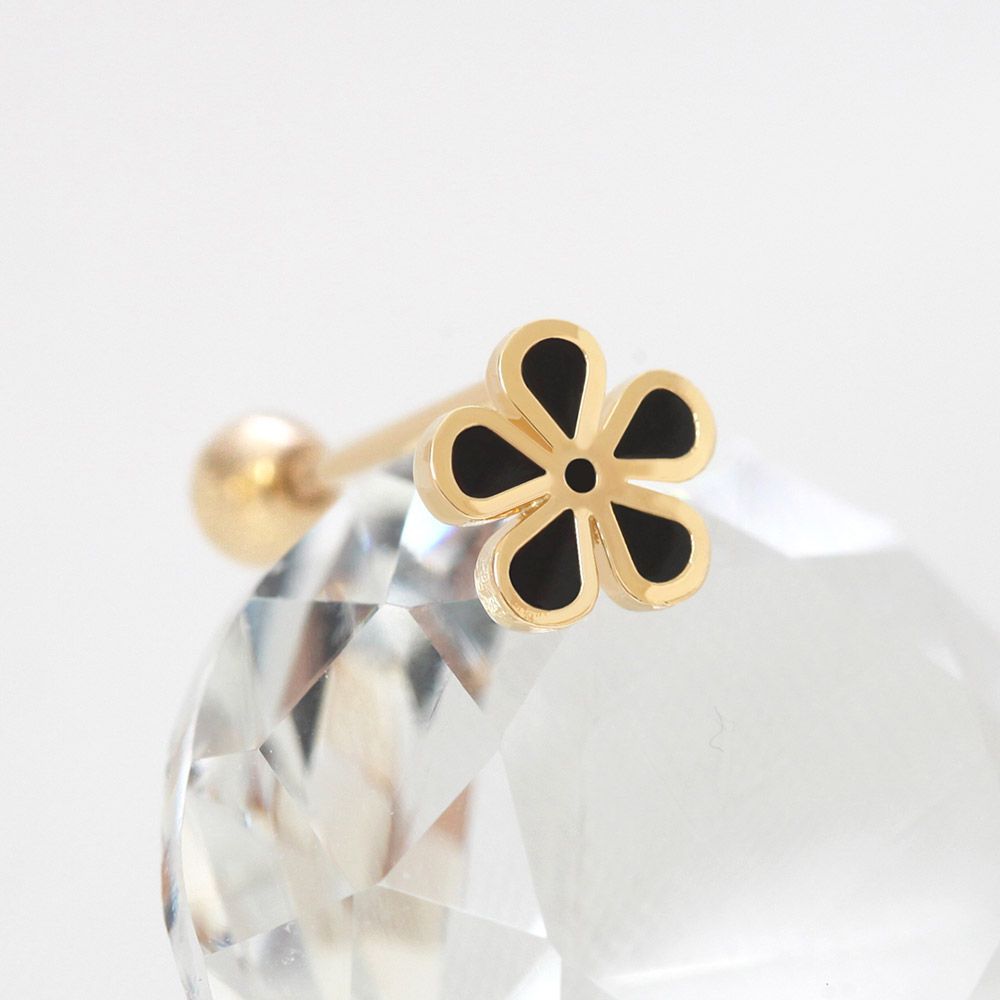 Gold Needle Color Gold Piercing Flower 14K