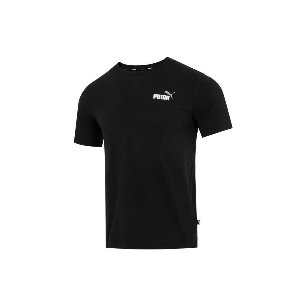 Puma Solid Color Running Fitness Training Crew Neck T-Shirt Men Tops Black 682144-61