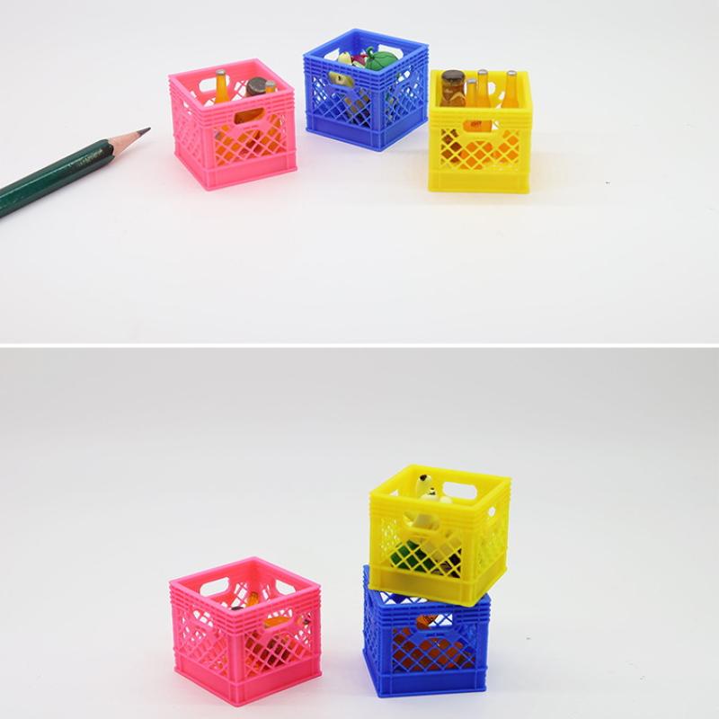 1 Piece 1:12 Dollhouse Miniature Handheld Beer Frame Model Food Storage Basket Kitchen Decor Toy Doll House Accessories