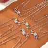 Wind natural crystal stone temperament sense crystal heart beating collarbone chain s925 sterling silver heartbeat necklace women's fashion gift
