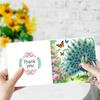 6Pcs Butterfly Flower DIY Diamond Painting Card Diamond Drawing Card Diamond Daily Wish Card Gifts for Family Friends and Lover