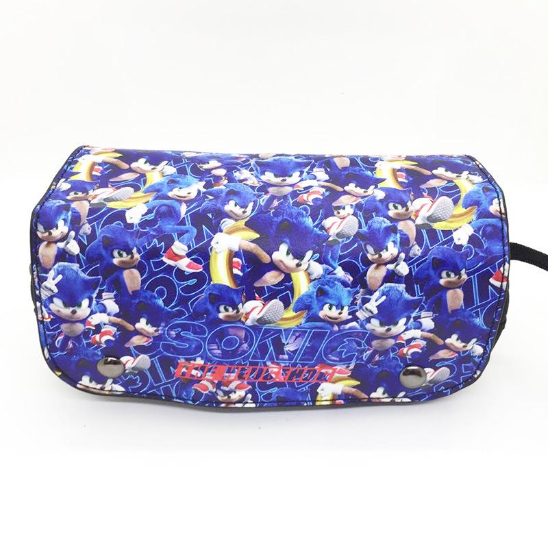 

Sonic the Hedgehog Double Zipper Pencil Case - Cartoon Anime Large Capacity Stationery Bag Sonic Pen Bag