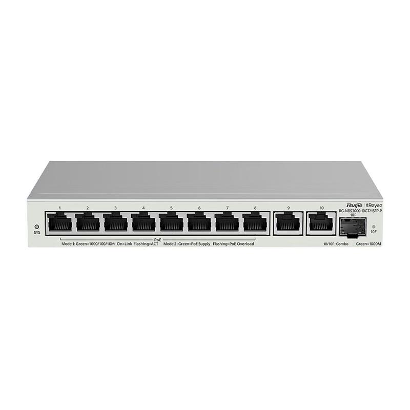

Ruijie RG-NBS3000-10GT/1SFP-P 10-Port Gigabit POE Managed Switch