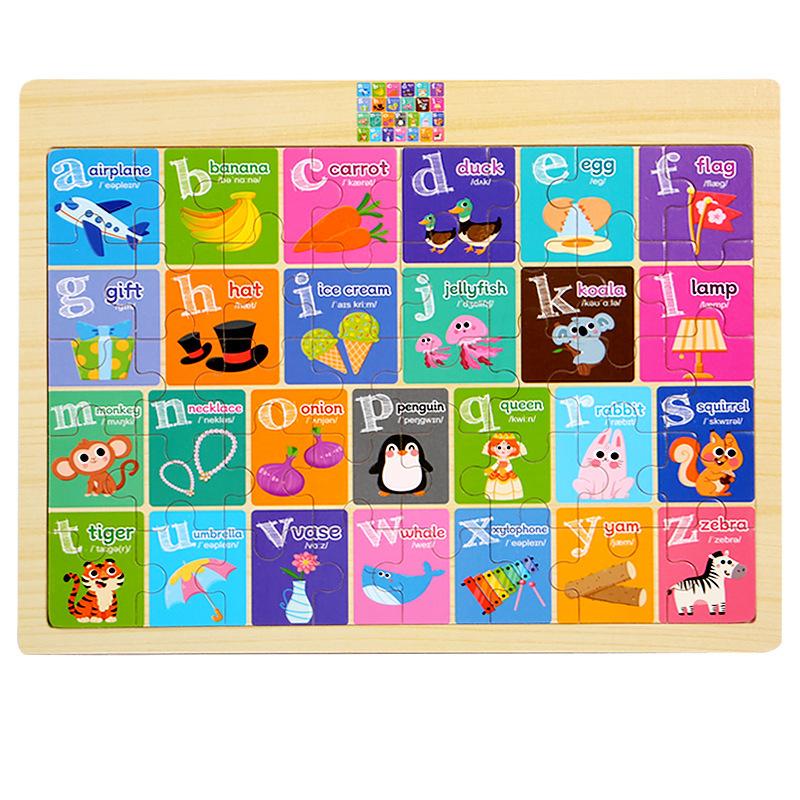 Wooden 40-piece Puzzle for Children, Animals, Dinosaurs, Cartoon Wooden Flat Puzzle for Babies, Early Education Educational Toys