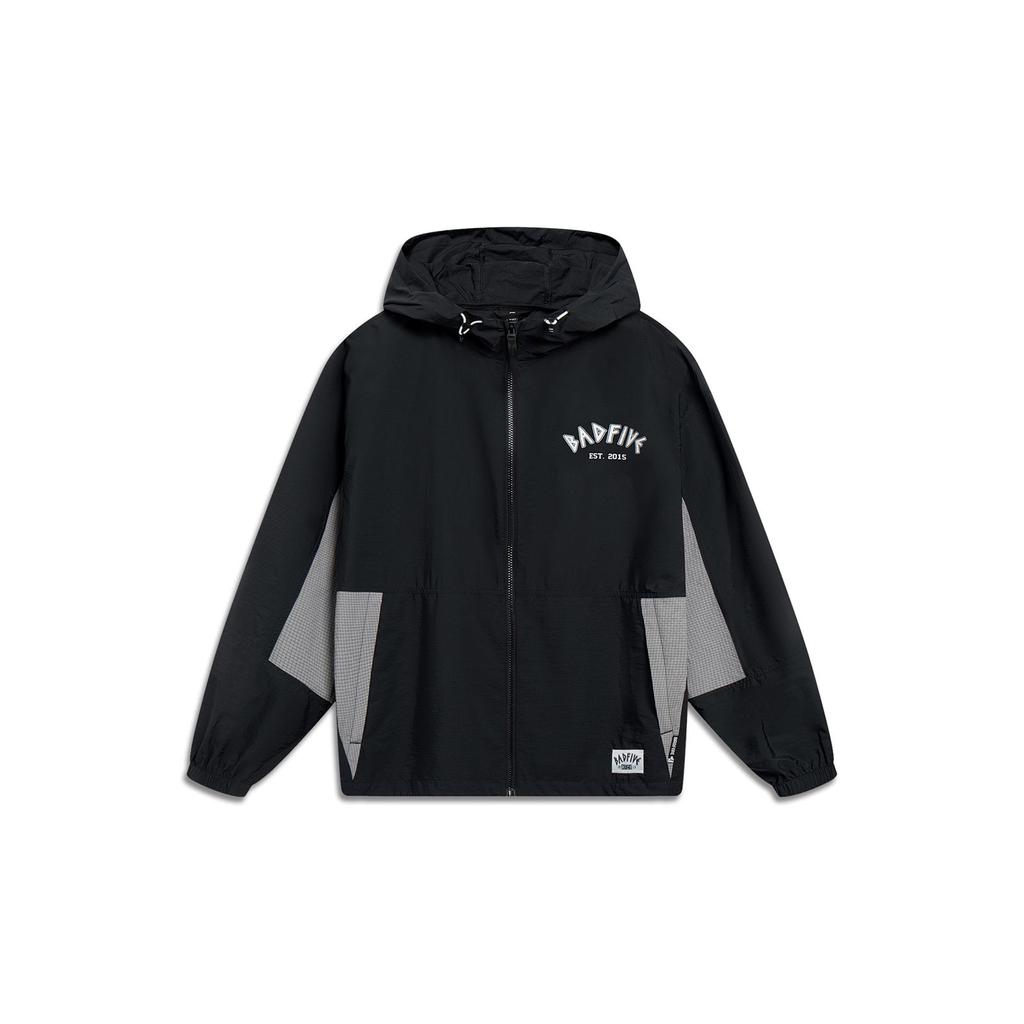 Li Ning Anti-Five Series Letter Print Sun Protection Breathable Hooded Sportswear Men Sportswear Black AFDT191-7