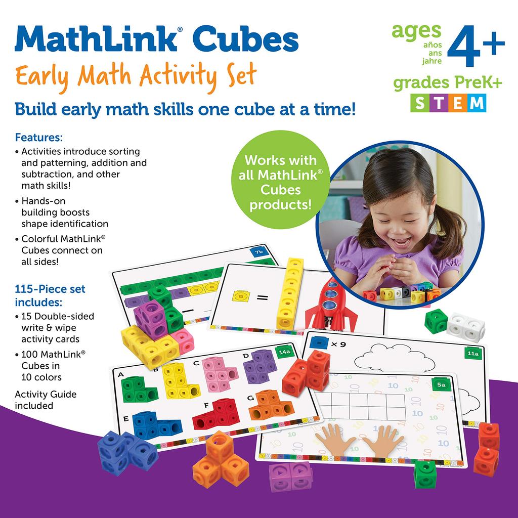 Learning Resources MathLink Series Math Activity 115 Cubes and Authentic LER4286 Set, Blocks, Product,