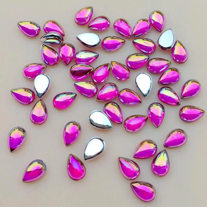 Glitter 200Pcs 4*6mm Glass Water Drop Rhinestones Flat Back Stones and Crystals For Nails Art Decorations Costume A56