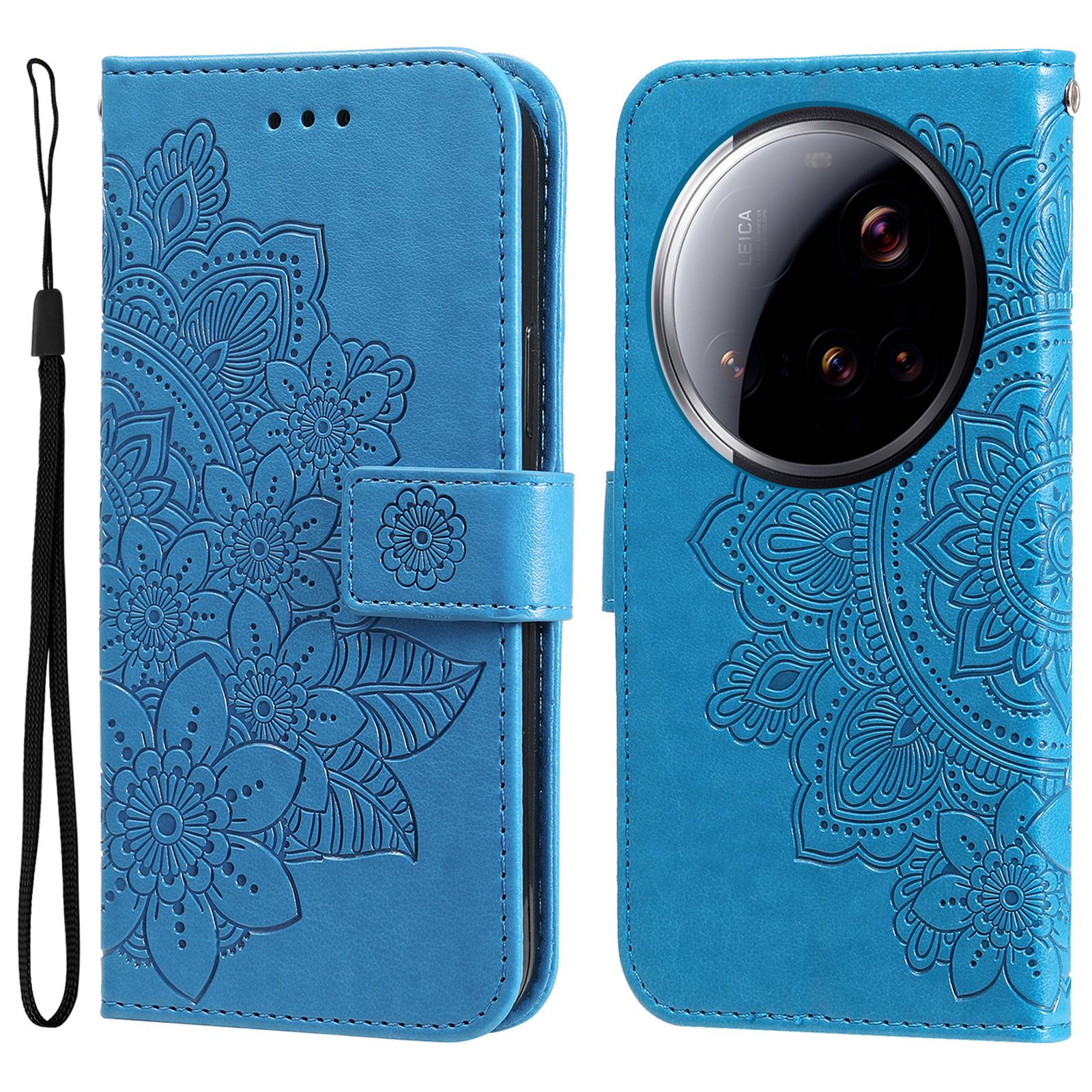 Для Xiaomi 15 Ultra Чехол с цветочным узором из ПУ кожи, кошелек-подставка, чехол для телефона B