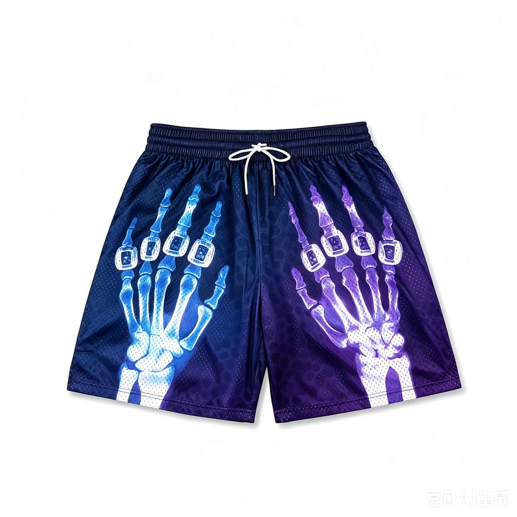Summer New Style Shorts 3DPrint X-ray Pattern of Hand Bones Street Casual Fashion Comfortable Breathable Lightweight Shorts