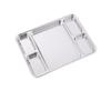 Multi-Compartment Stainless Steel Divided Meal Tray Rectangular Food Serving Plate  Kitchen