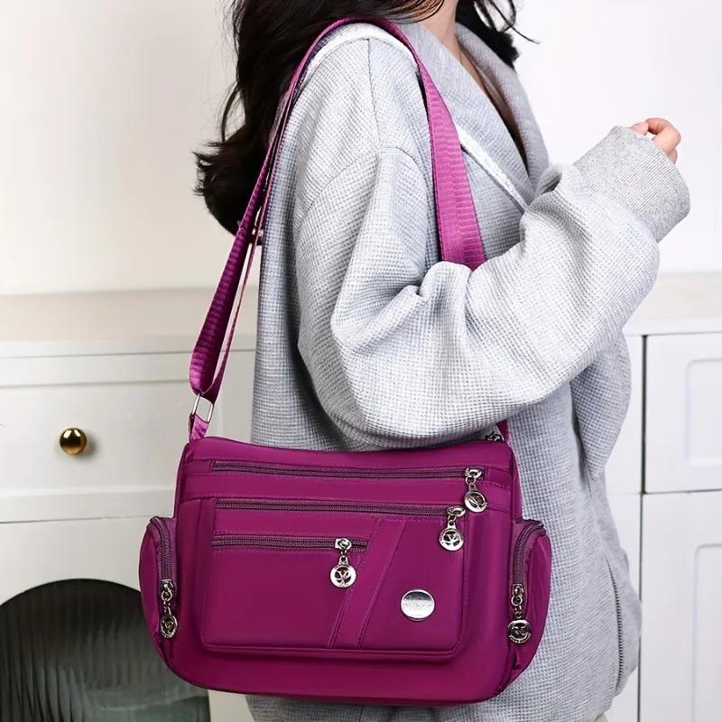 Nylon Messenger Bag Neutral Nylon Oxford Cloth Women's Shoulder Messenger Bag Middle-Aged and Elderly Leisure Bag