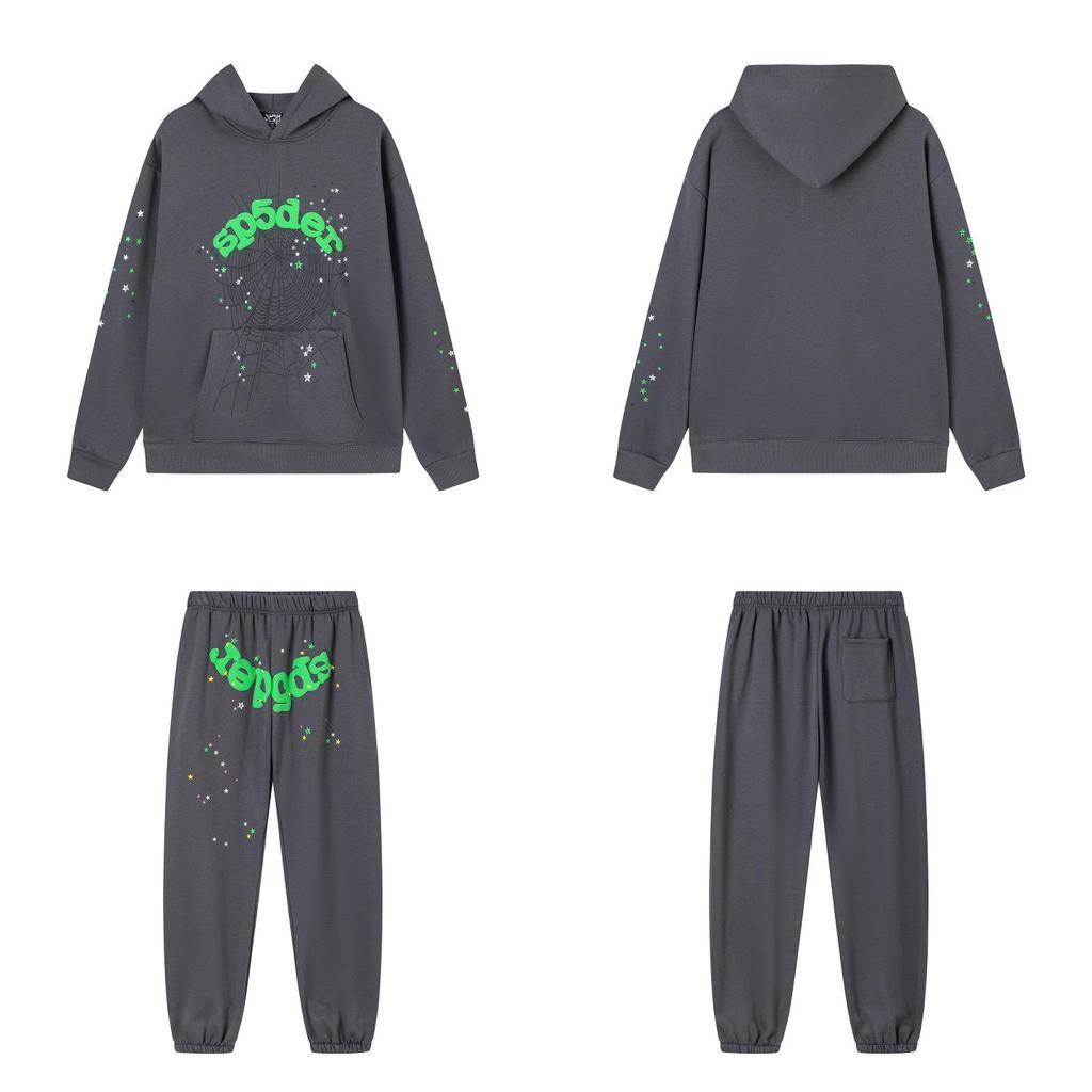 SP5der Spinnenweb Plus Velours Hoodie & Joggingbroek Set - Unisex Trendy Streetwear