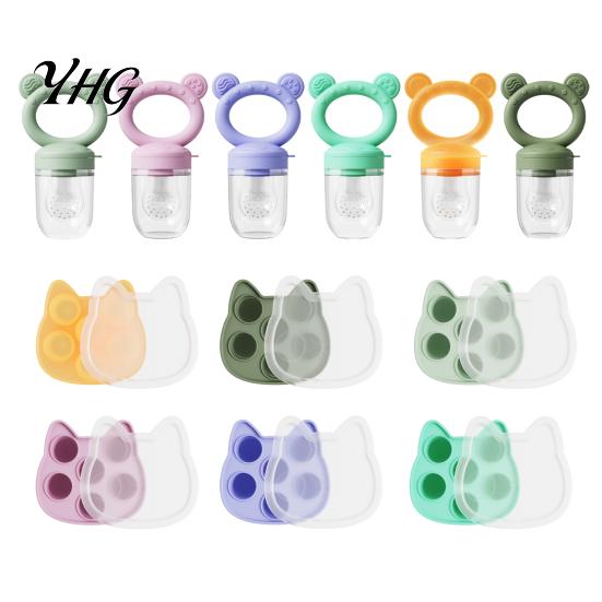 Baby Feeding Training Tool Silicone Fruit Feeder/Mold, Food Teething Relief Pacifier, Easy Led Weaning Supplies to Hold Safe Chewer for Infants Travel