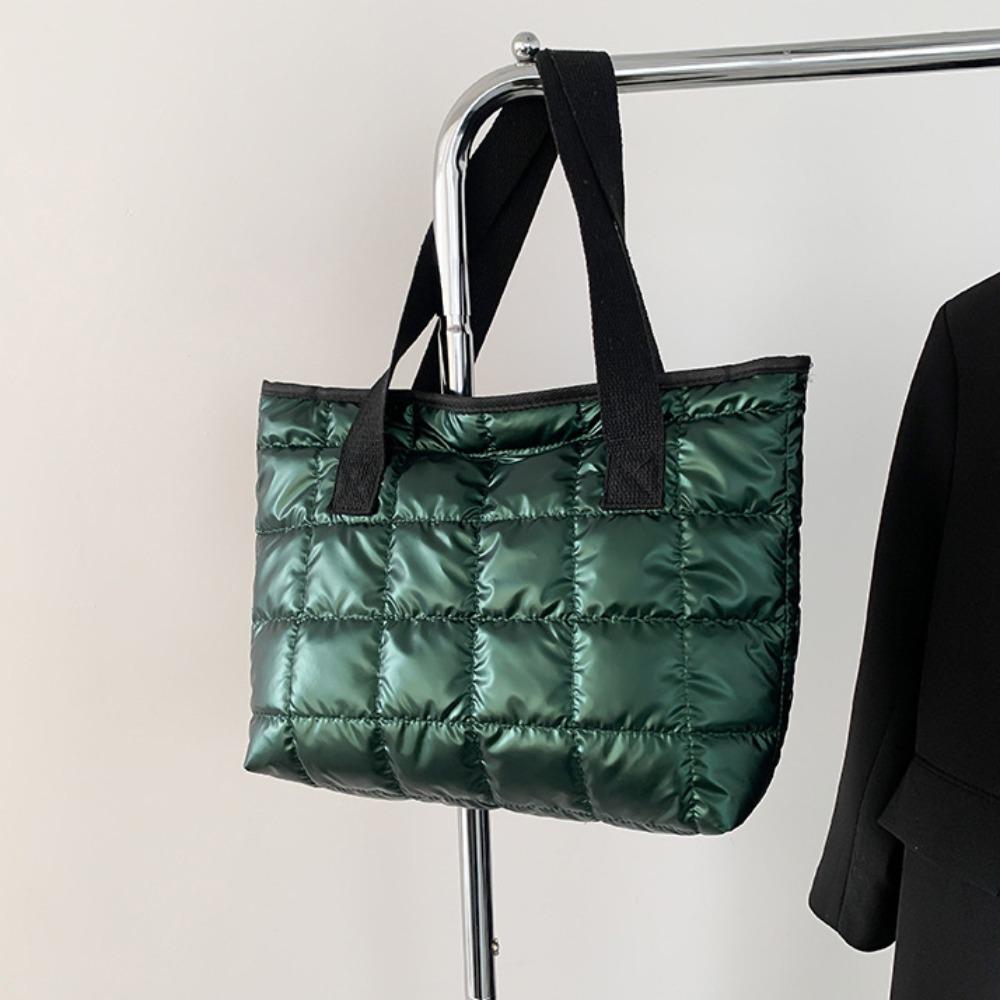 

Soft Cotton-padded Handbag Commute Puffy Bag Trendy Down Cotton Tote Bag Girls