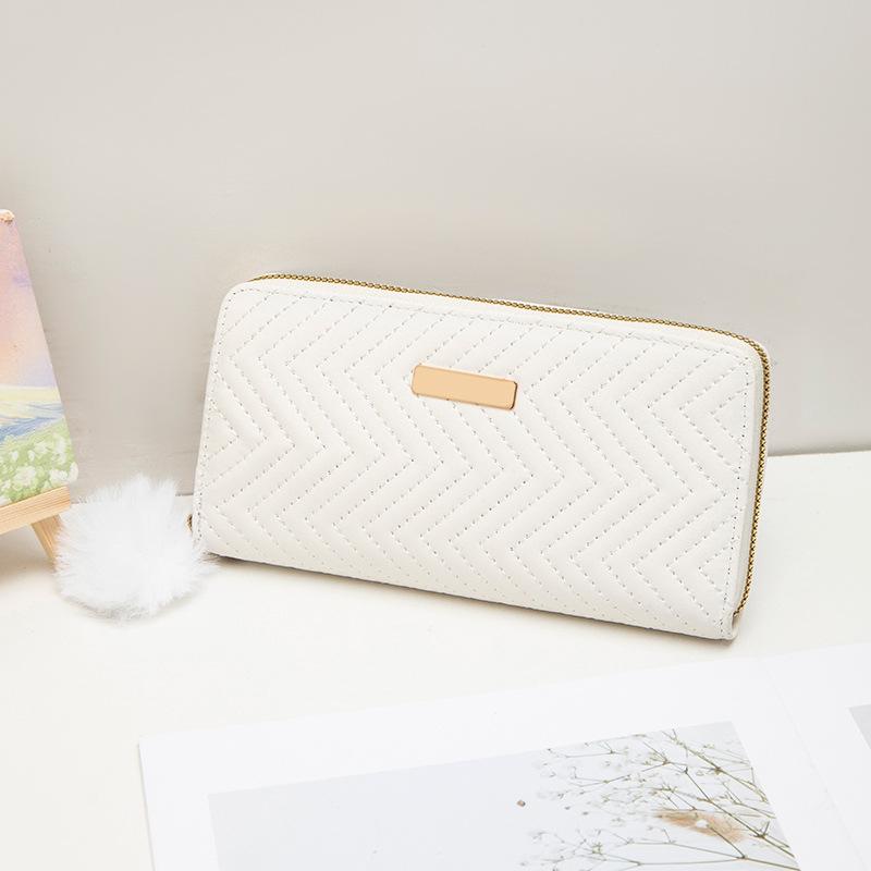 

Милый твиловый длинный кошелек с кисточкой на молнии, новый, свежий и простой женский клатч белый
