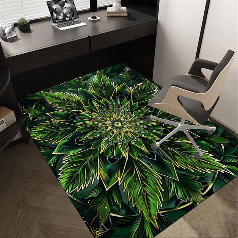 1PC Leaf Pattern Extra Large Non Slip Floor carpet, Office, family, bedroom Large Area Rug Indoor Rugs, Vibrant Colors