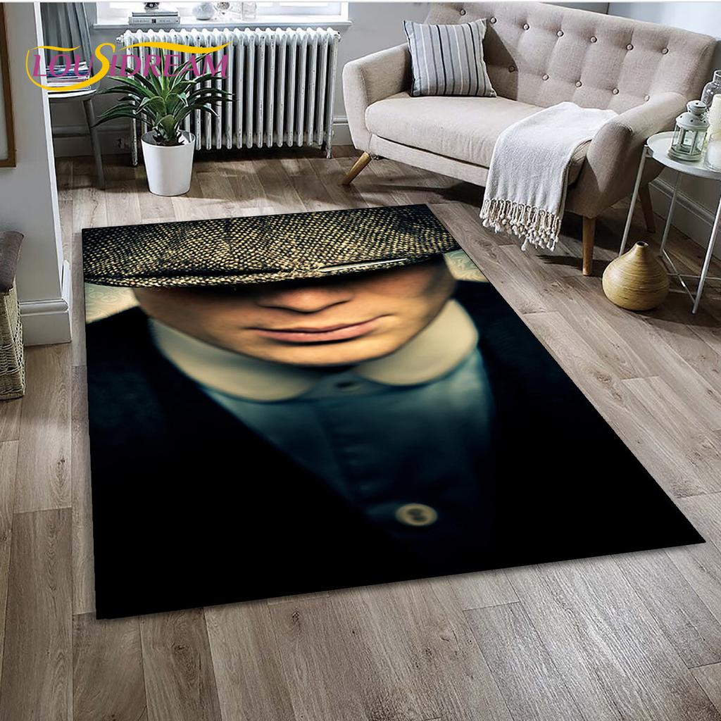 P-Peaky Blinders Tommy Shelby Area Rug,Carpet Rug for Home Living Room Children's Bedroom Sofa Doormat Decor,Non-slip Floor Mat