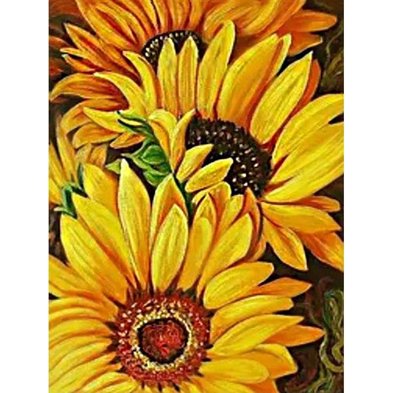 Full 5D Diamond Painting Golden Sunflowers DIY Diamond Embroidery Diamond Mosaic Cross Stitch Kits Home Decor Gift