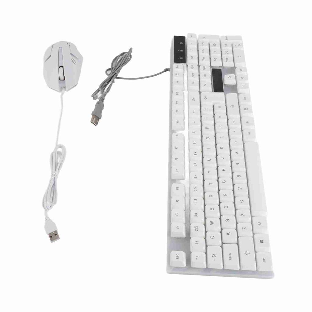 Keyboard and Mouse Combo 104 Keys RGB Backlit USB Wired Connection Keyboard Mouse Set for Home