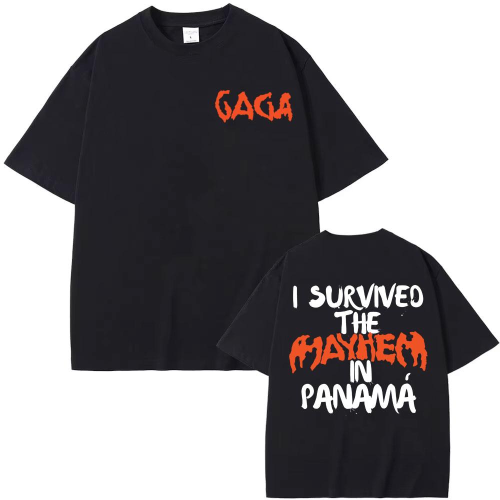 2025 Summer Pop Singer Lady Gaga Mayhem Tour Album Print Tshirt Male Harajuku Hip Hop Gothic High Quality Cotton Tshirt S