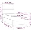3142871 vidaXL Lit à sommier tapissier et matelas Noir 80x200 cm Velours