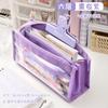 Large Capacity, Six-layer Transparent Pencil Case, Multi-functional Window-accessible Pencil Case, Pencil Case, High Value, Simple, Small and Fresh