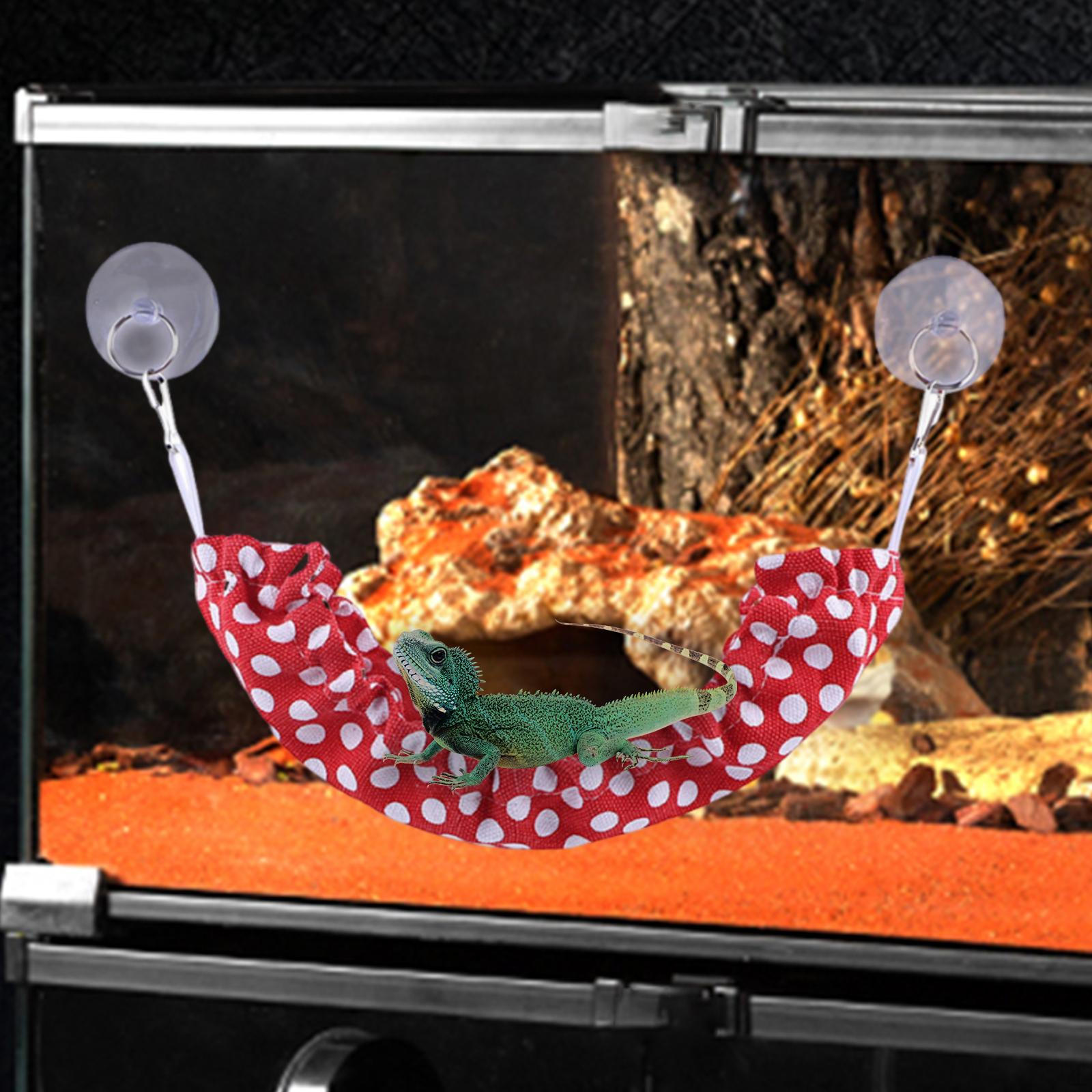 Bearded Dragon Hammock Reptile Lounger 12.99x6.69inch Habitat Supplies Hanging Bed for red dots