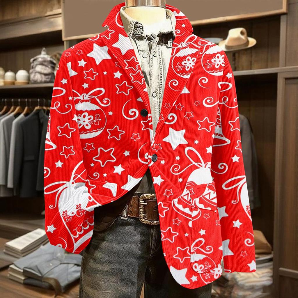 Giacca Cardigan da Uomo Brutta Natalizia in Velluto a Coste Calda con Tasche Abito Casual da Uomo