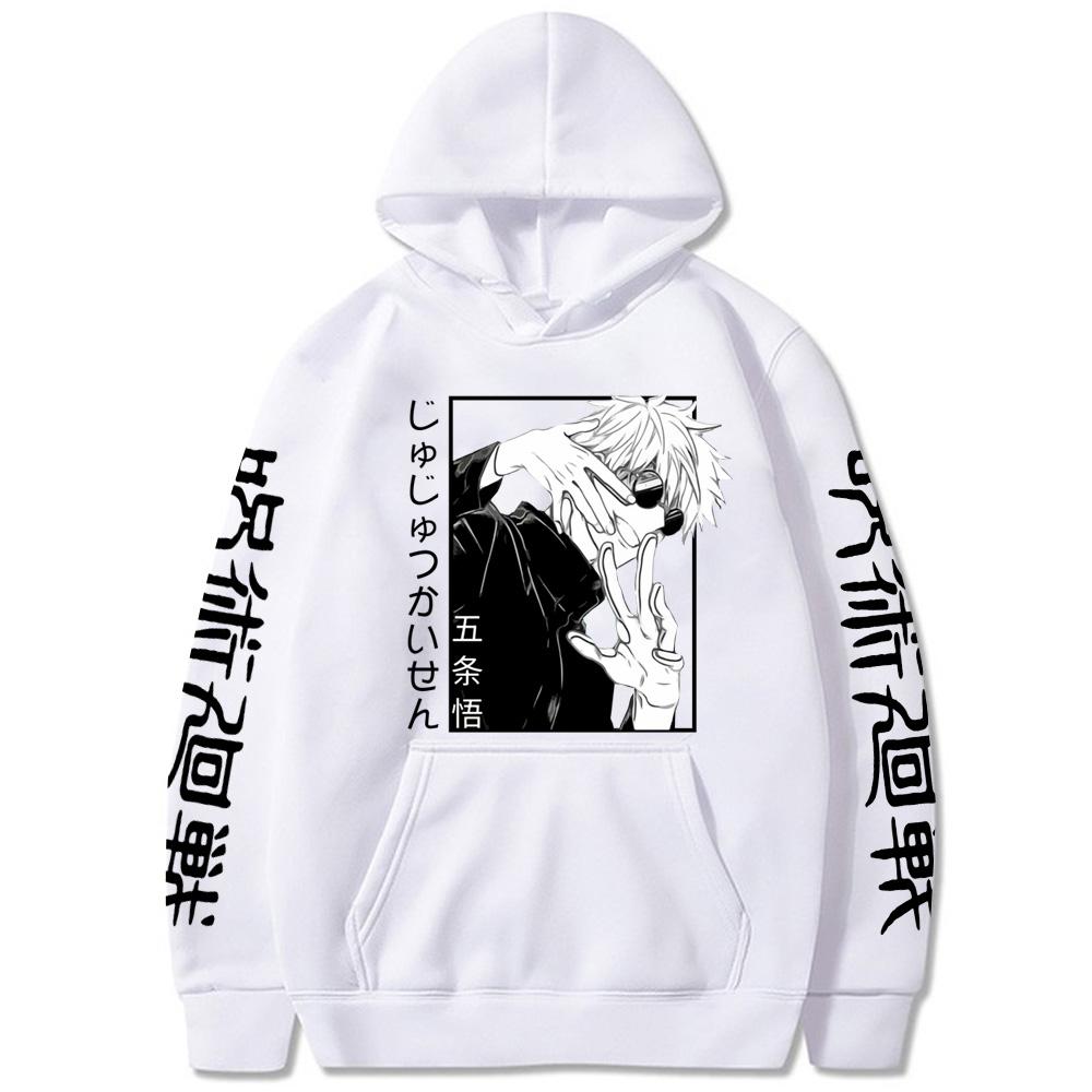Jujutsu Kaisen Gojo Satoru Cool Graphic Printed Hoodies Oversized Hooded Sweatshirt Long Sleeves Cotton Hoodie Men Women Clothes