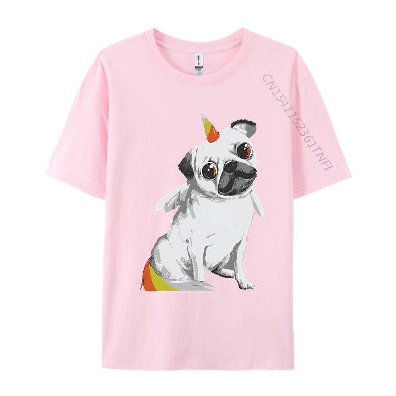 Pug Unicorn Vintage Tshirt Graphic Print Tops Men Hip Hop Tee Clothes T Shirt Graphic T Shirts Men Oversized