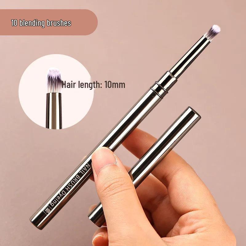 Gunmetal Nail Art Brush Set for Painting, Line Drawing, and Gradient Designs