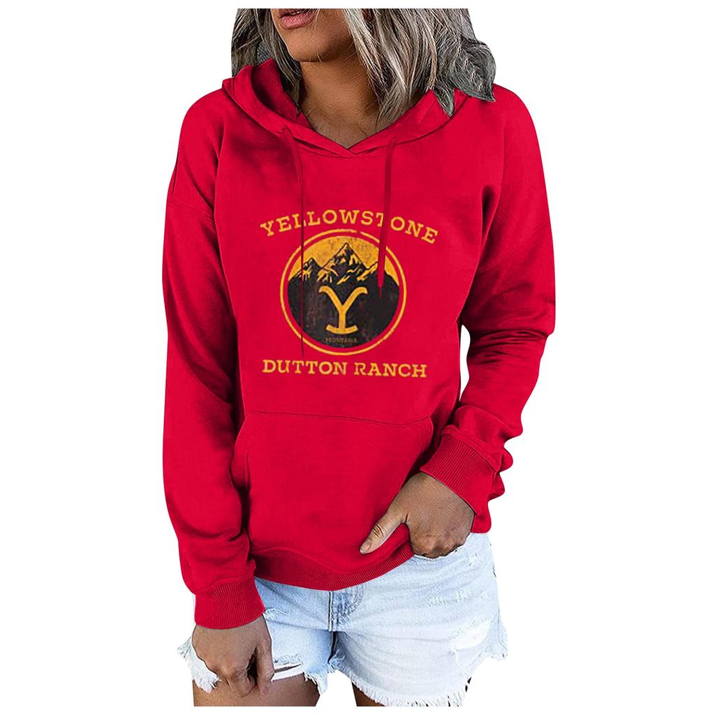 Women's Printed Round Neck Long Sleeve Pullover Casual Sweatshirt