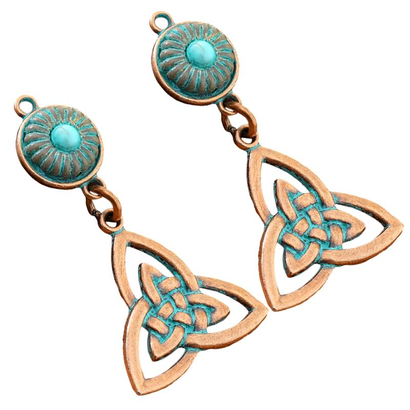 2Pcs Vintage Ethnic Bohemia Pendants For Women Earrings Necklaces Pendants Charms Jewelry Making Diy Jewelry Accessories